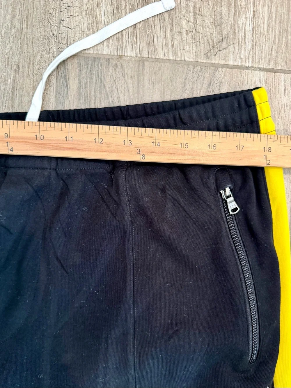 Polo by Ralph Lauren Black Sweatpants with Yellow Side Stripe XL